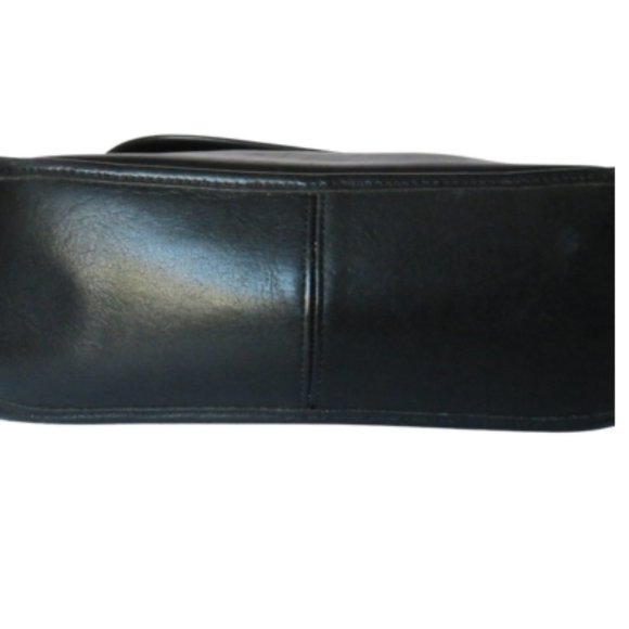 VINTAGE COACH PATRICIA LEGAC FLAP BLACK LEATHER CROSSBODY SHOULDER HANDBAG - Picture 6 of 8